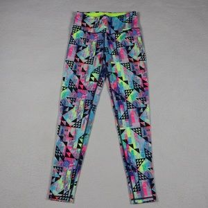 Victoria’s Secret Sport Bright Neon Triangle Print Multicolored Workout Leggings